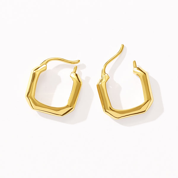 BVFE0722 Brass Geometric Square Hoop Huggie