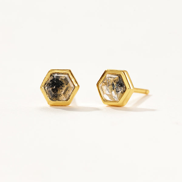VFE0238 Hexagon Natural Stone Stud Earring