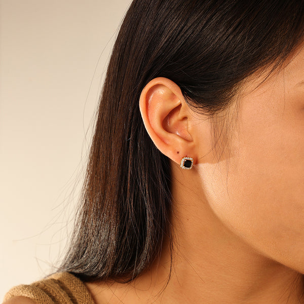 FE2761 925 Sterling Silver Luxury Colorful CZ Stud Earring