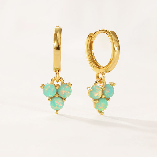 VFE0271 Colorful Opal Trio Dangle Hoop Earring