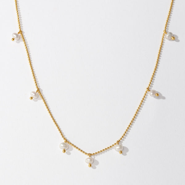 PN0245 925 Sterling Silver Minimalist Freshwater Pearl Necklaces