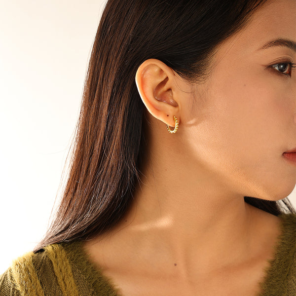 FE3146 Bead Women Hoop Earring