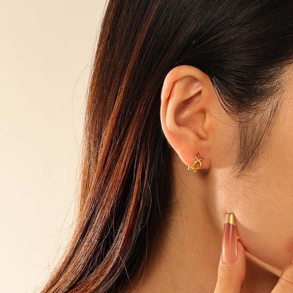 FE2733 925 Sterling Silver Chic Chain Hoop Earring