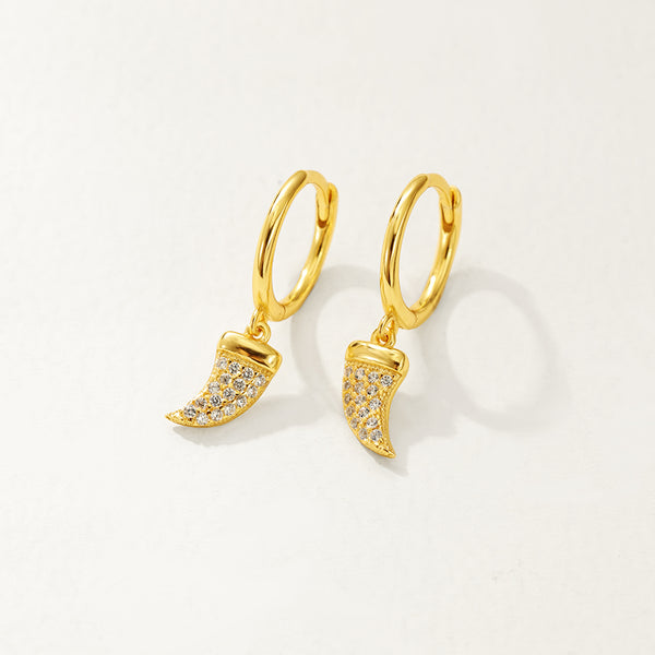 FE2853 925 Sterling Silver Chili Dangle Hoop Earrings