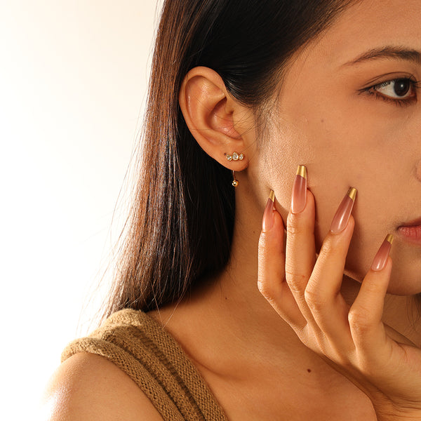 FE2785 925 Sterling Silver Triple Weed Earring