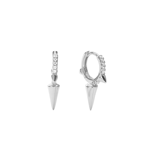 FE2960 925 Sterling Silver Zircon Rivet Dangle Earring
