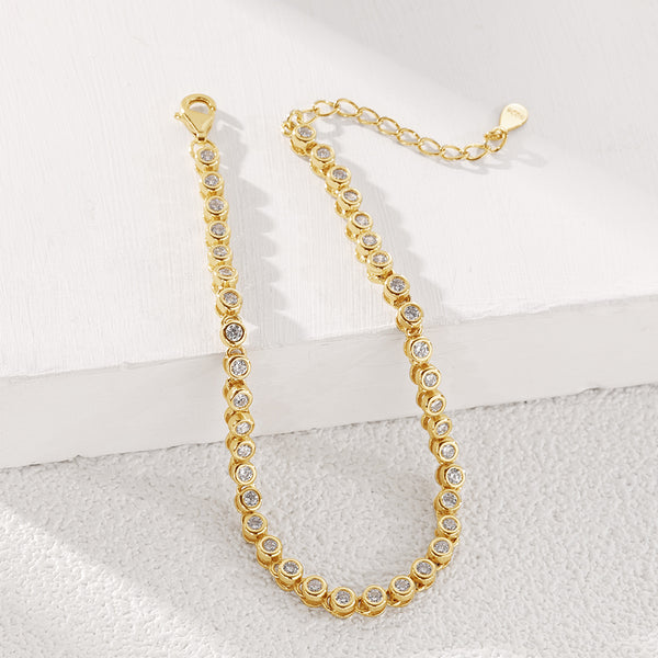 FS0311 925 Sterling Silver Bezel Set Tennis Bracelets