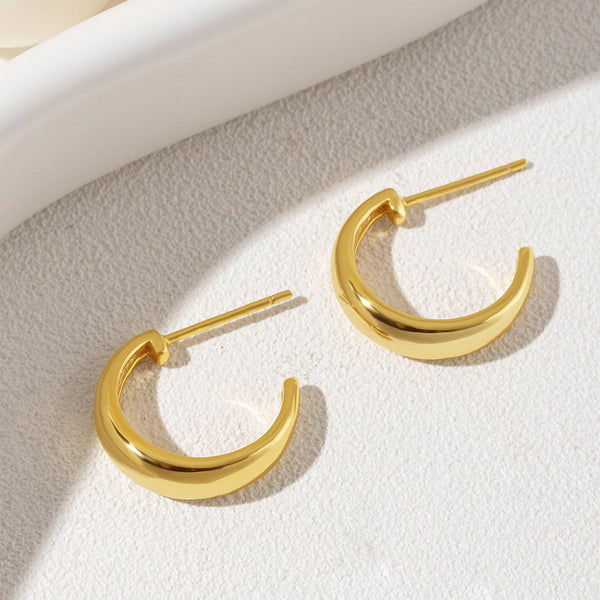 FE0769 925 Sterling Silver Simple Hoop Earrings