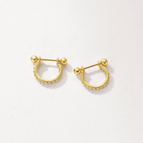 FE2923 925 Sterling Silver Stacked Pierced Stud Earrings