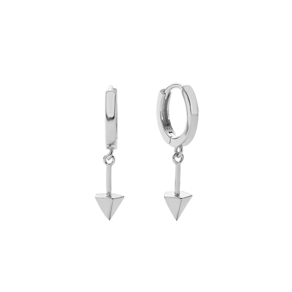 FE2800 925 Sterling Silver Punk Pentagon Tapered Earrings