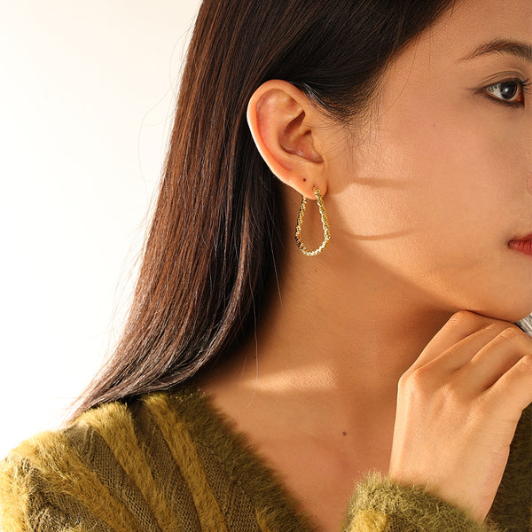 FE3208 Triangle Big Hoop Earring