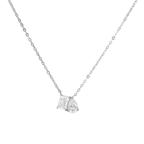 FX1175 925 Sterling Silver Zirconia Pendant Necklace