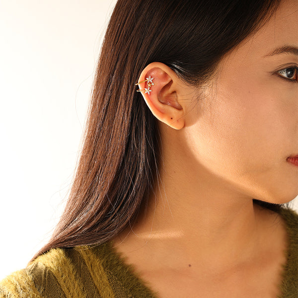 FE3153 Double Star Zirconia Ear Cuff