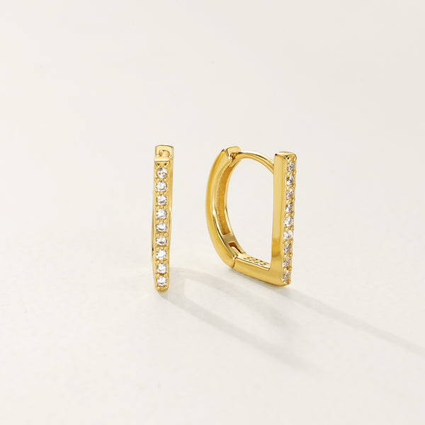 FE2795 925 Sterling Silver Capital D Hoop Earring