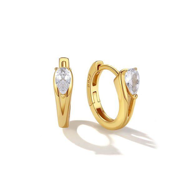 VFE0056 Pear Cut Zirconia Hoop Earrings