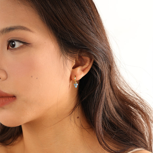 VFE0271 Colorful Opal Trio Dangle Hoop Earring