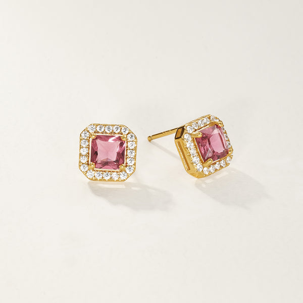 FE2761 925 Sterling Silver Luxury Colorful CZ Stud Earring