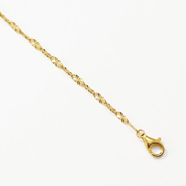 FX1294 925 Sterling Silver Flower Texture Chain Necklace