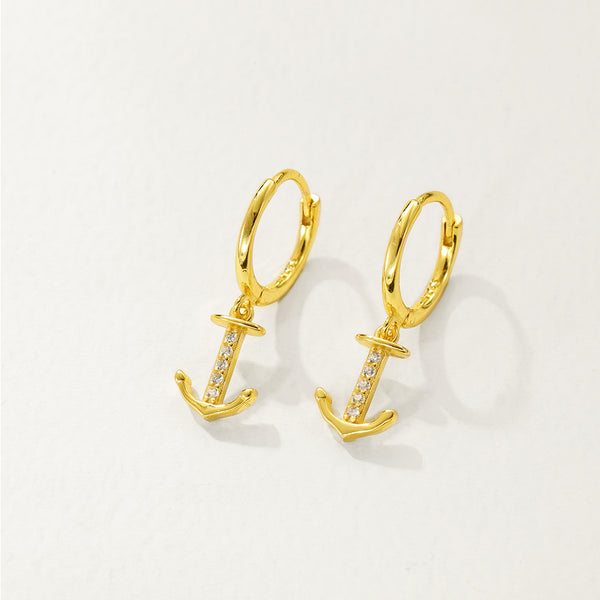 FE2808 925 Sterling Silver Cubic Zirconia Boatsight Dangle Earrings