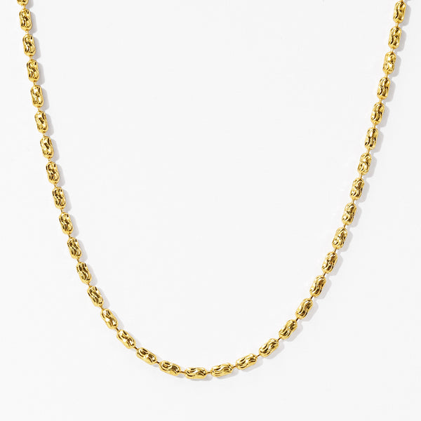 FX1287 925 Sterling Silver Gold Beaded Women Chain Necklaces