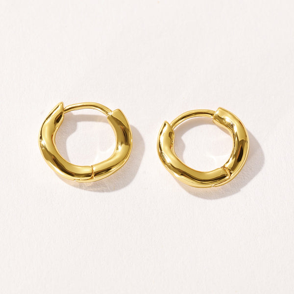 FE2052 925 Sterling Silver Irregular Geometry Hoop Earrings