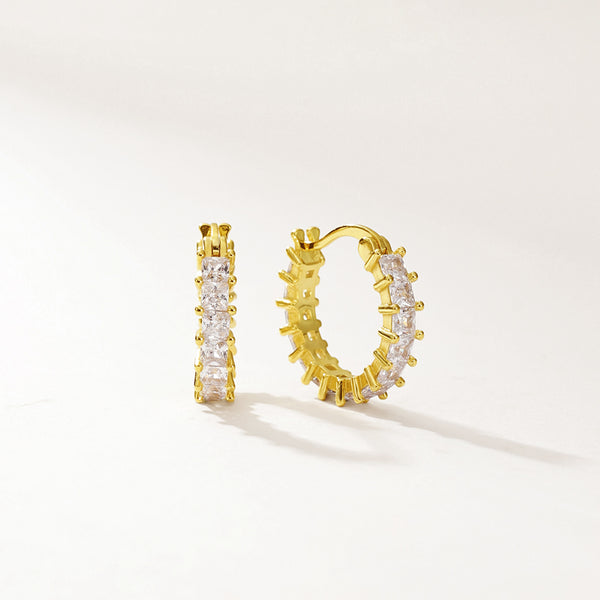 FE2933 925 Sterling Silver Luxury CZ Hoop Earring