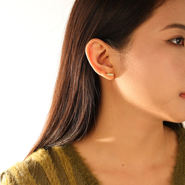 FE3155 Rectangle Pave CZ Stud Earring