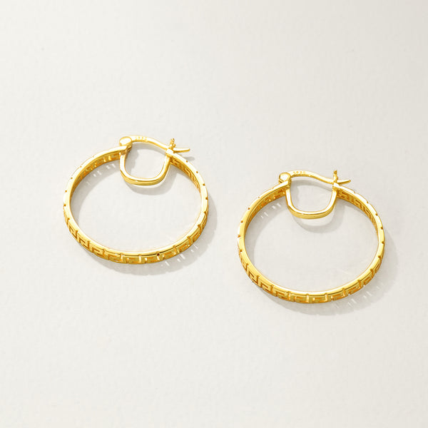 FE2895 925 Sterling Silver Square-edge Hoop Earrings