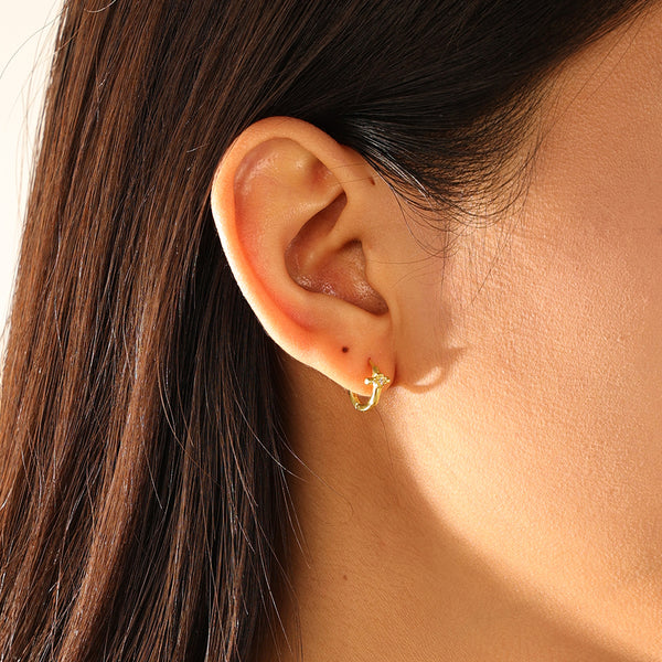 FE3130 Classic Cross Hoop Earring