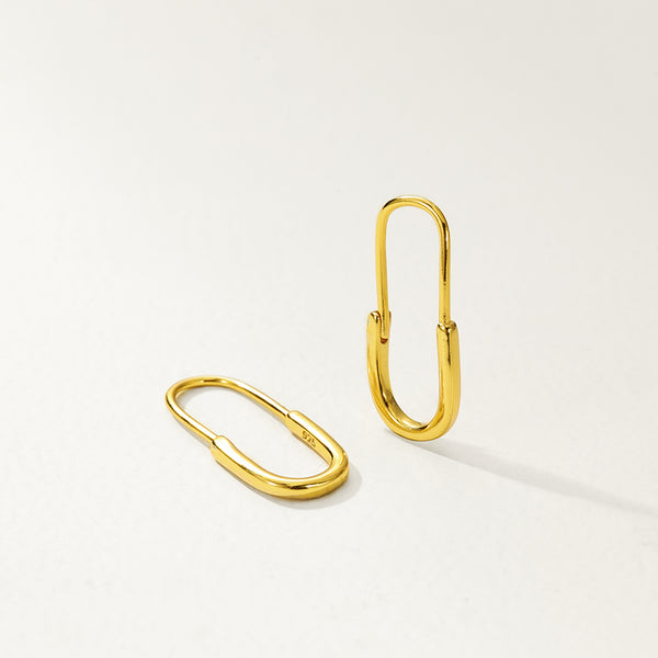 FE2845 925 Sterling Silver Creative Pin Hoop Earrings