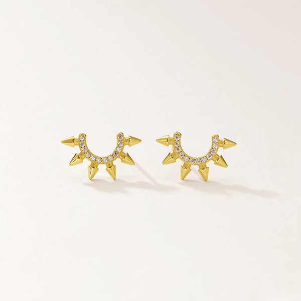 FE2941 925 Sterling Silver Punk Tapered Stud Earrings