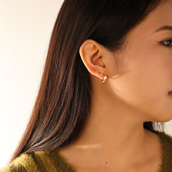 FE3128 Opal & Oubo Hoop Earrings