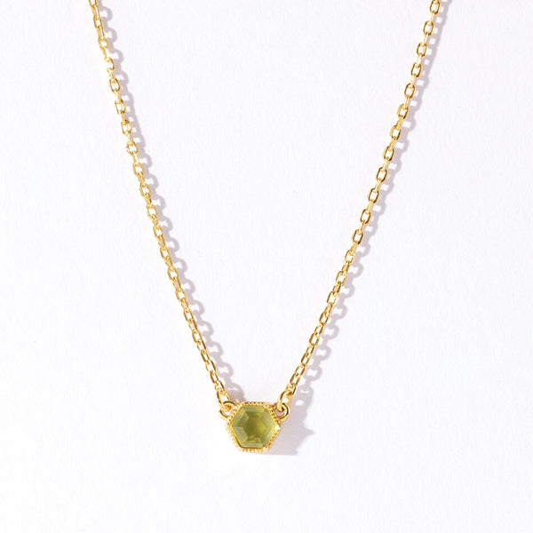 VFX0246 Hexagon Birthstone Pendant Necklace