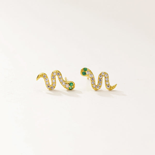 FE2931 925 Sterling Silver Snake Stud Earring