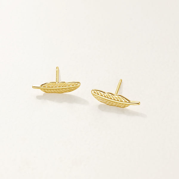 FE2771 925 Sterling Silver Feather Mini Stud Earring