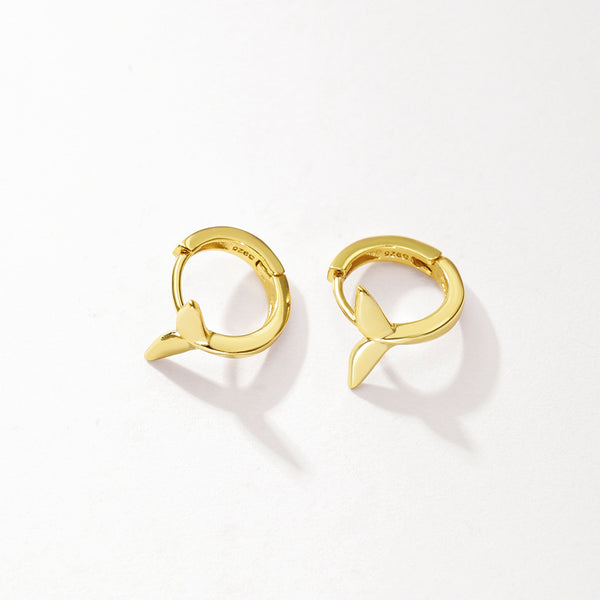FE2935 925 Sterling Silver Fishtail Hoop Earrings