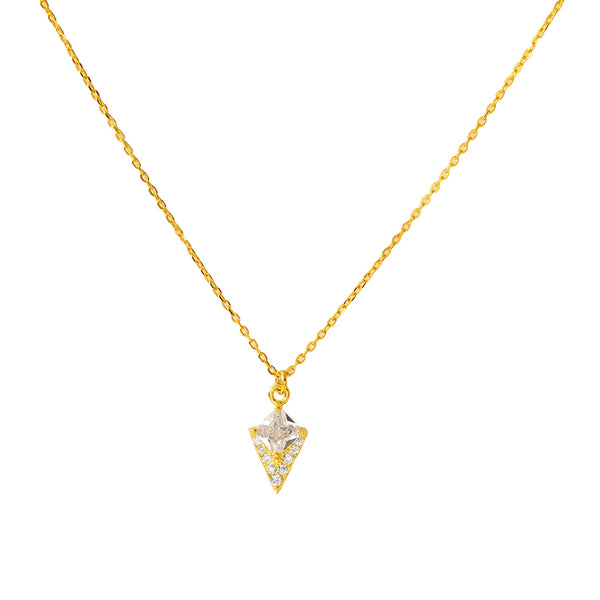 FX1183 925 Sterling Silver Triangles Pendant Necklace