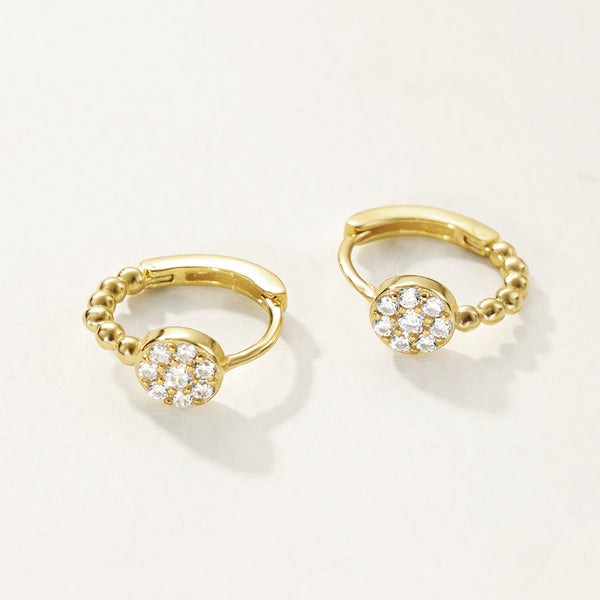 FE2777 925 Sterling Silver Simple CZ Hoop Earring