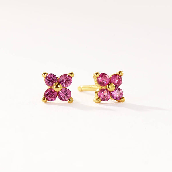 FE3483 Mini Sparkle Flower Rainbow CZ Stud Earring