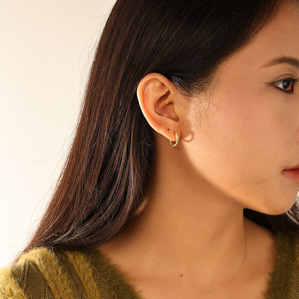 FE3115 Twist CZ Hoop Earring