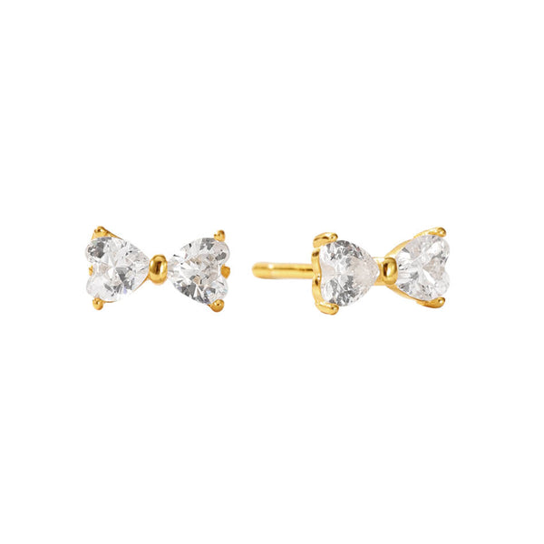FE3499 Mini CZ Bow Stud Earrings