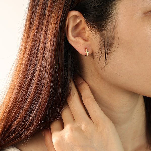 FE2200 925 Sterling Silver Polished Lightning Ear Cuff