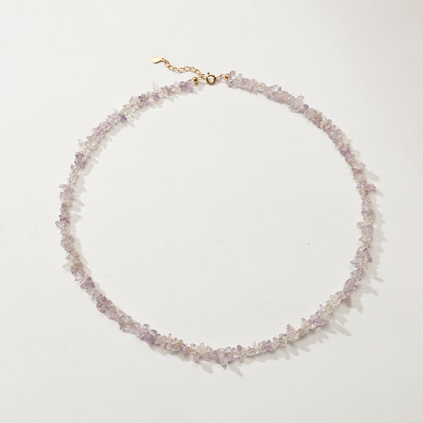 PN0174 925 Sterling Silver Light Amethyst Chip Necklace