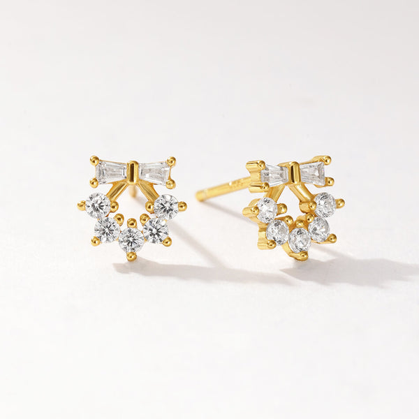 FE3513 Dainty Butterfly Bow Mini Stud Earrings