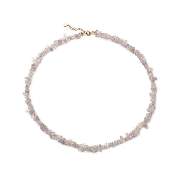 PN0174 925 Sterling Silver Light Amethyst Chip Necklace