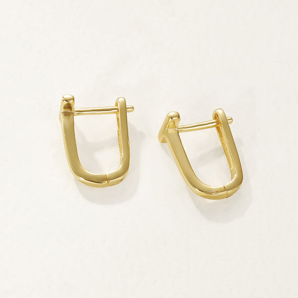 FE2780 925 Sterling Silver U Shape Hoop Earring