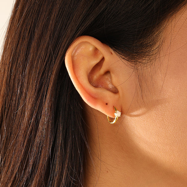 FE3128 Opal & Oubo Hoop Earrings