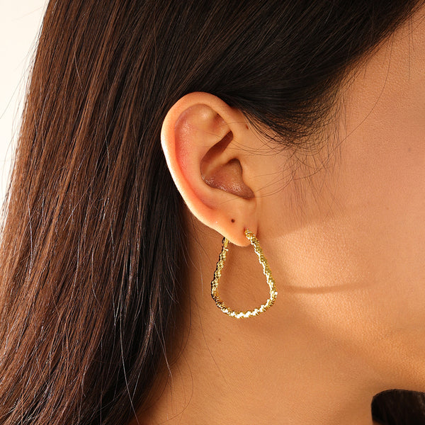 FE3208 Triangle Big Hoop Earring