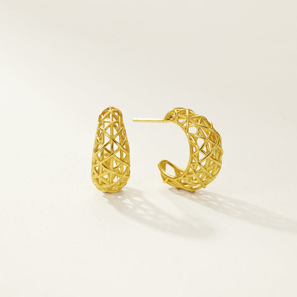 FE2869 925 Sterling Silver Cutout Stud Earrings