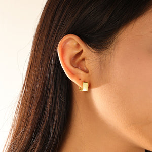 FE3204 Wide Square Minimalist Cartilage Huggie Earrings